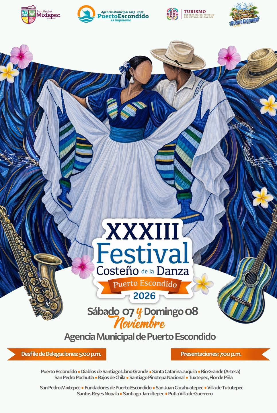 XXXIII Festival Costeño de la Danza Puerto Escondido 2026 — evento en Oaxaca en Agencia Municipal de Puerto Escondido