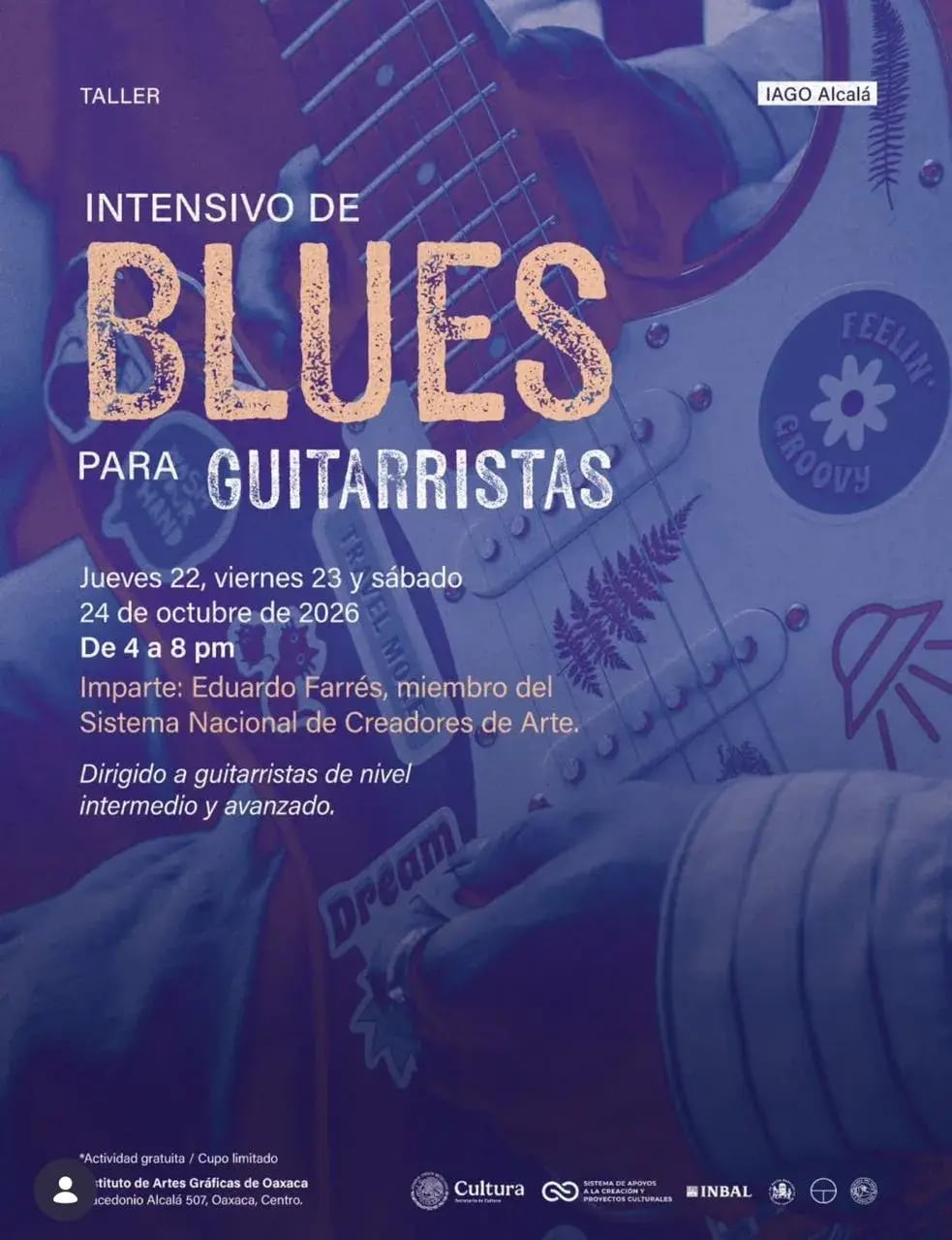 Intensivo de Blues para Guitarristas — evento en Oaxaca en IAGO Alcalá