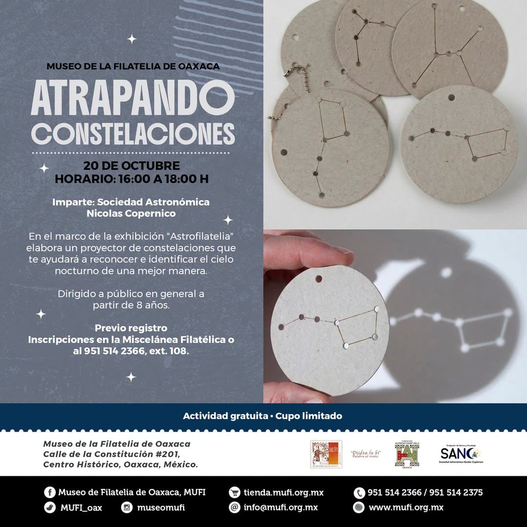 Atrapando Constelaciones — evento en Oaxaca en Museo de la Filatelia de Oaxaca