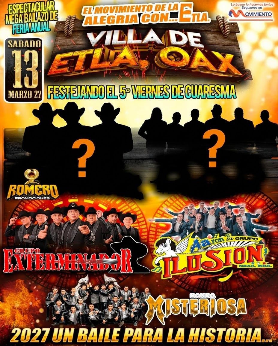 Espectacular Mega Bailazo de Feria Anual - Villa de Etla, Oaxaca — evento en Oaxaca en Villa de Etla