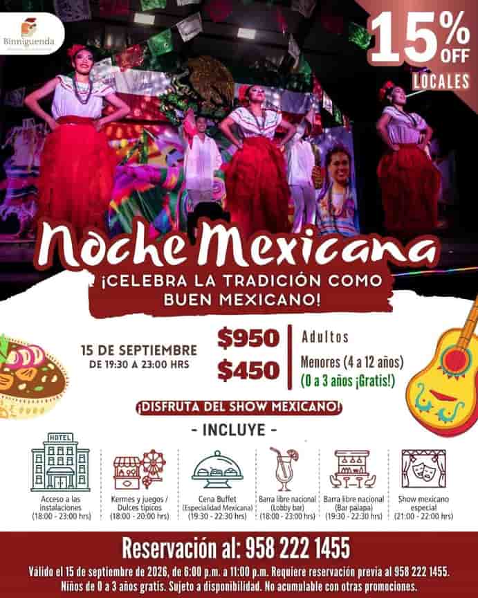 Gran Noche Mexicana en Hotel Binniguenda Huatulco