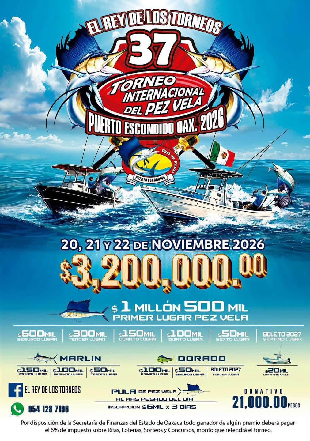 37 Torneo Internacional del Pez Vela Puerto Escondido Oax. 2026 — evento en Oaxaca en Puerto Escondido
