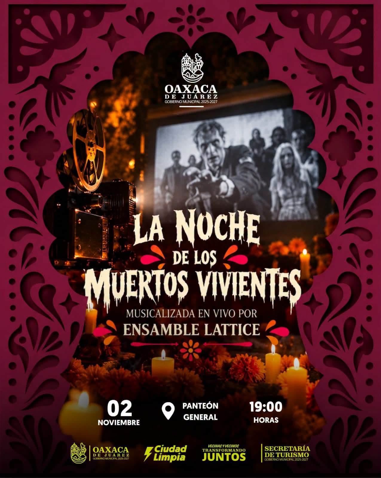 La Noche de los Muertos Vivientes musicalizada en vivo por Ensamble Lattice — evento en Oaxaca en Panteón General