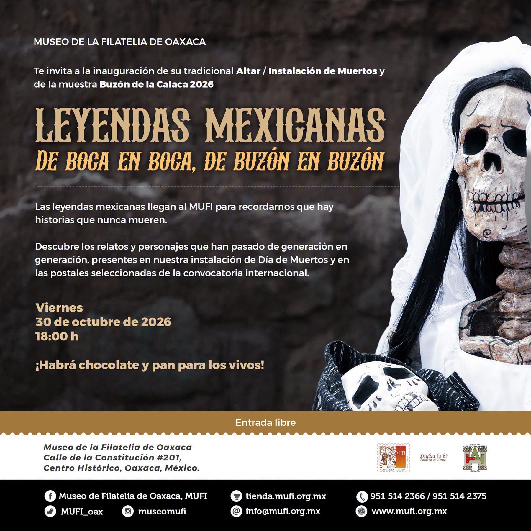 Leyendas Mexicanas: De boca en boca, de buzón en buzón — evento en Oaxaca en Museo de la Filatelia de Oaxaca