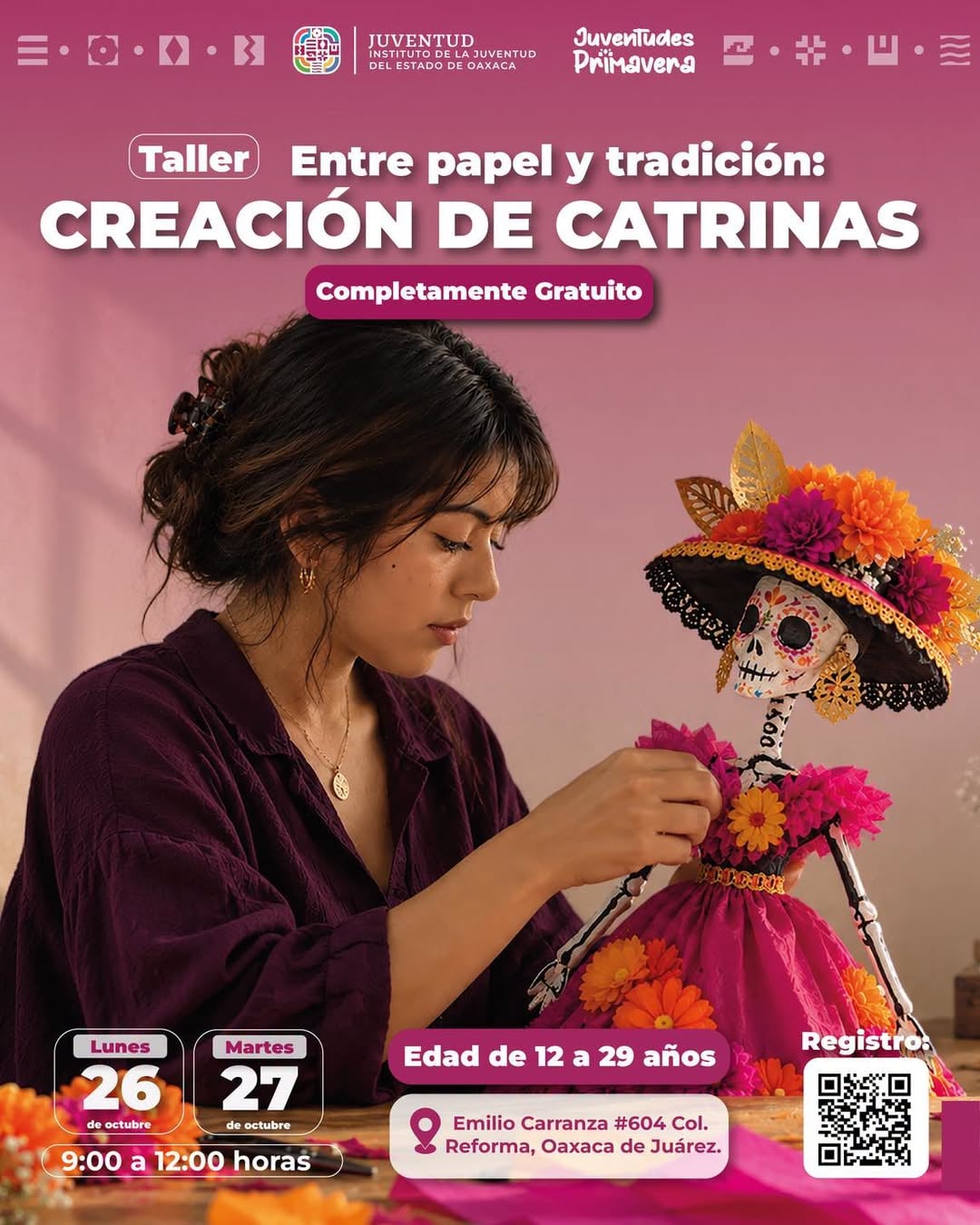 Taller Entre papel y tradición: Creación de Catrinas — evento en Oaxaca en Emilio Carranza #604