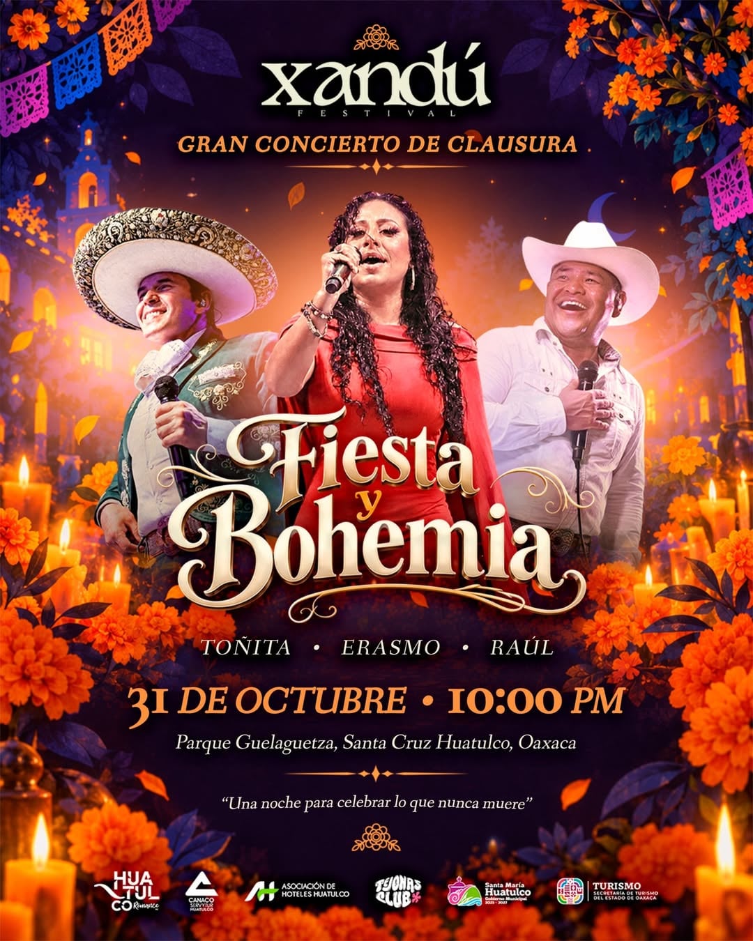 Xandú Festival: Gran Concierto de Clausura Fiesta y Bohemia — evento en Oaxaca en Parque Guelaguetza