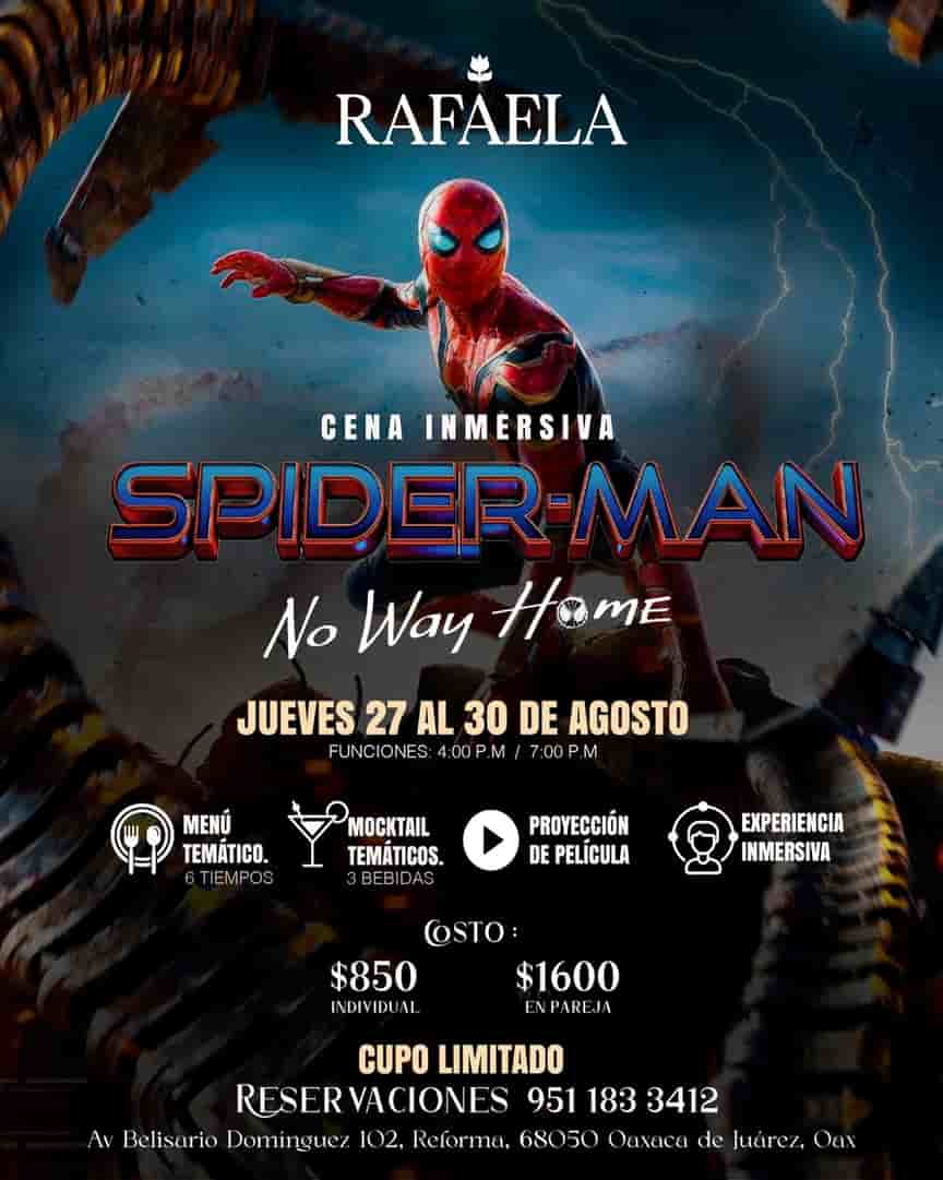 Cena Inmersiva: Spider-Man No Way Home en Rafaela