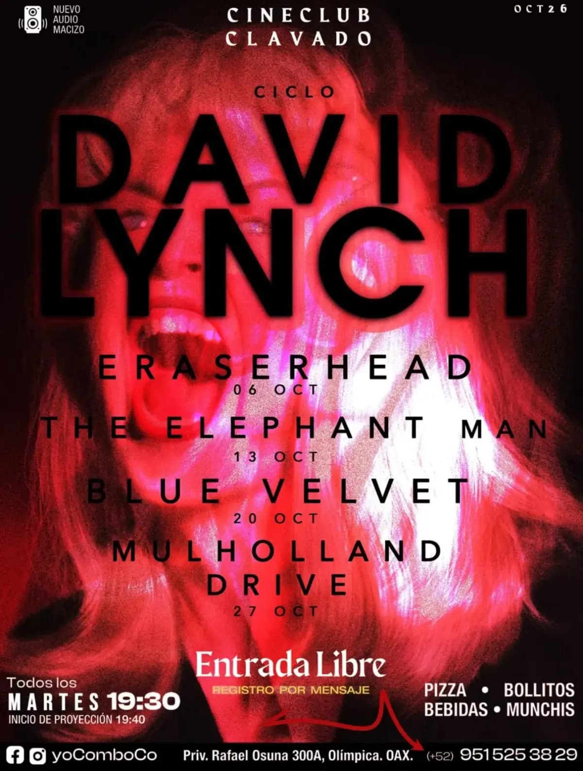Ciclo David Lynch - Cineclub Clavado — evento en Oaxaca en Priv. Rafael Osuna 300A
