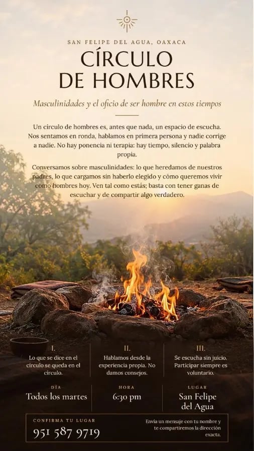 Círculo de Hombres — evento en Oaxaca en San Felipe del Agua