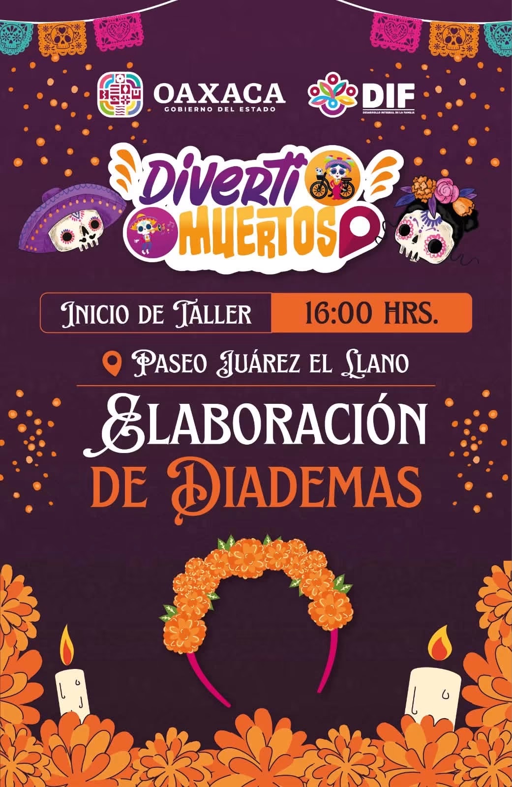 DivertiMuertos: Taller de Elaboración de Diademas — evento en Oaxaca en El Llano