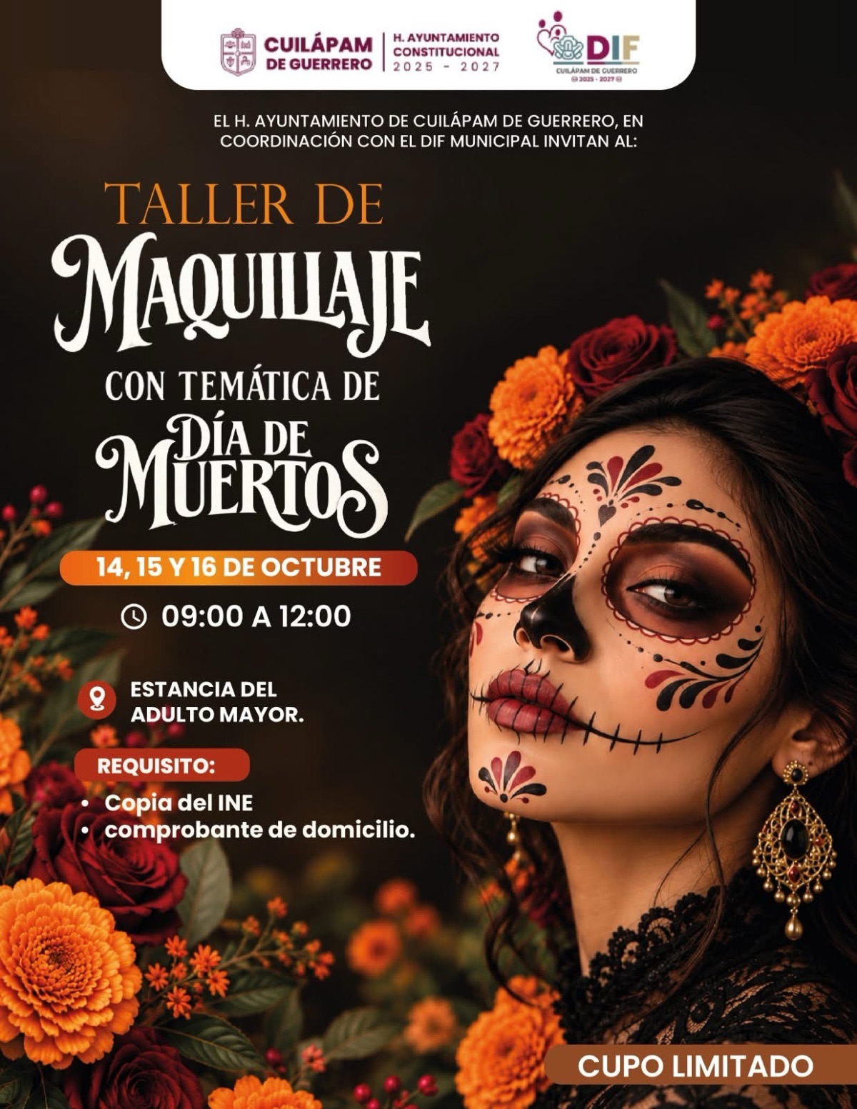 Taller de Maquillaje con Temática de Día de Muertos — evento en Oaxaca en Casa del adulto mayor