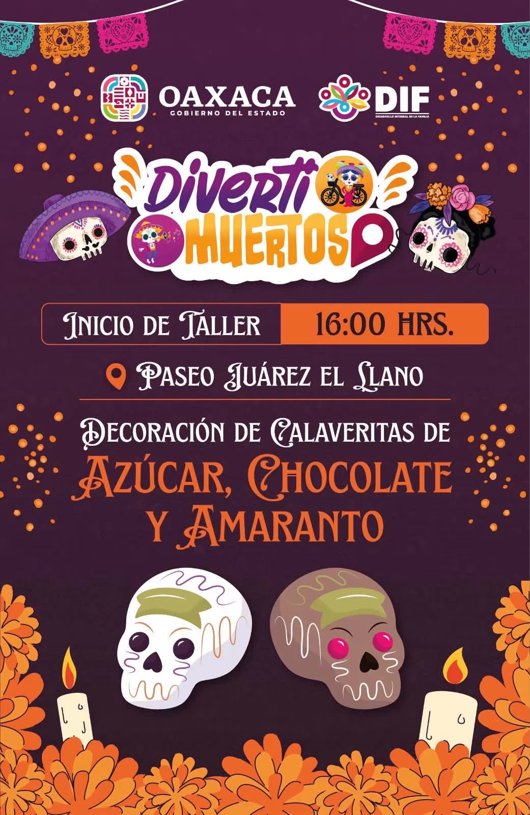 DivertiMuertos: Taller de Decoración de Calaveritas — evento en Oaxaca en El Llano