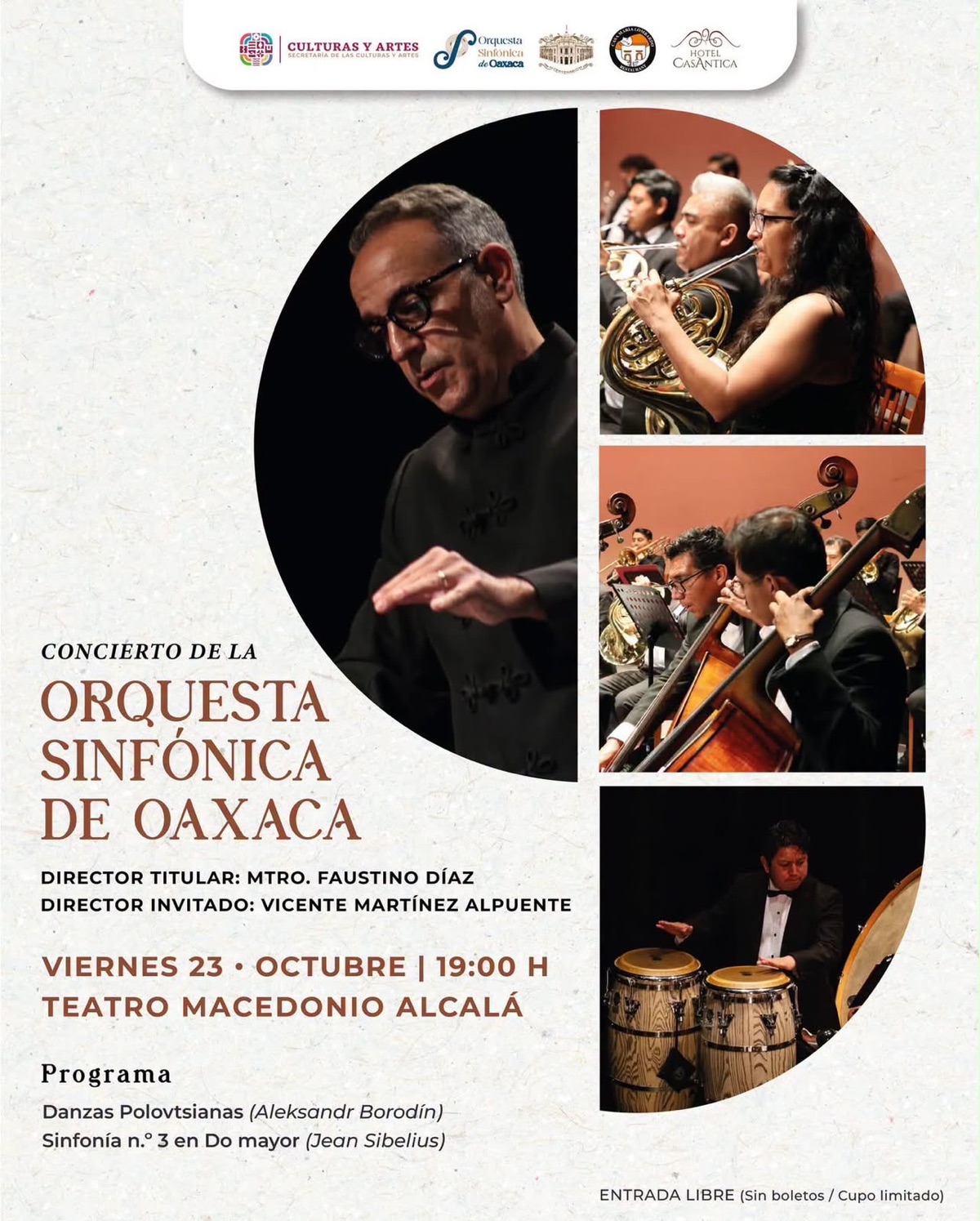 Orquesta Sinfónica de Oaxaca: Danzas Polovtsianas y Sinfonía n.° 3 — evento en Oaxaca en Teatro Macedonio Alcalá