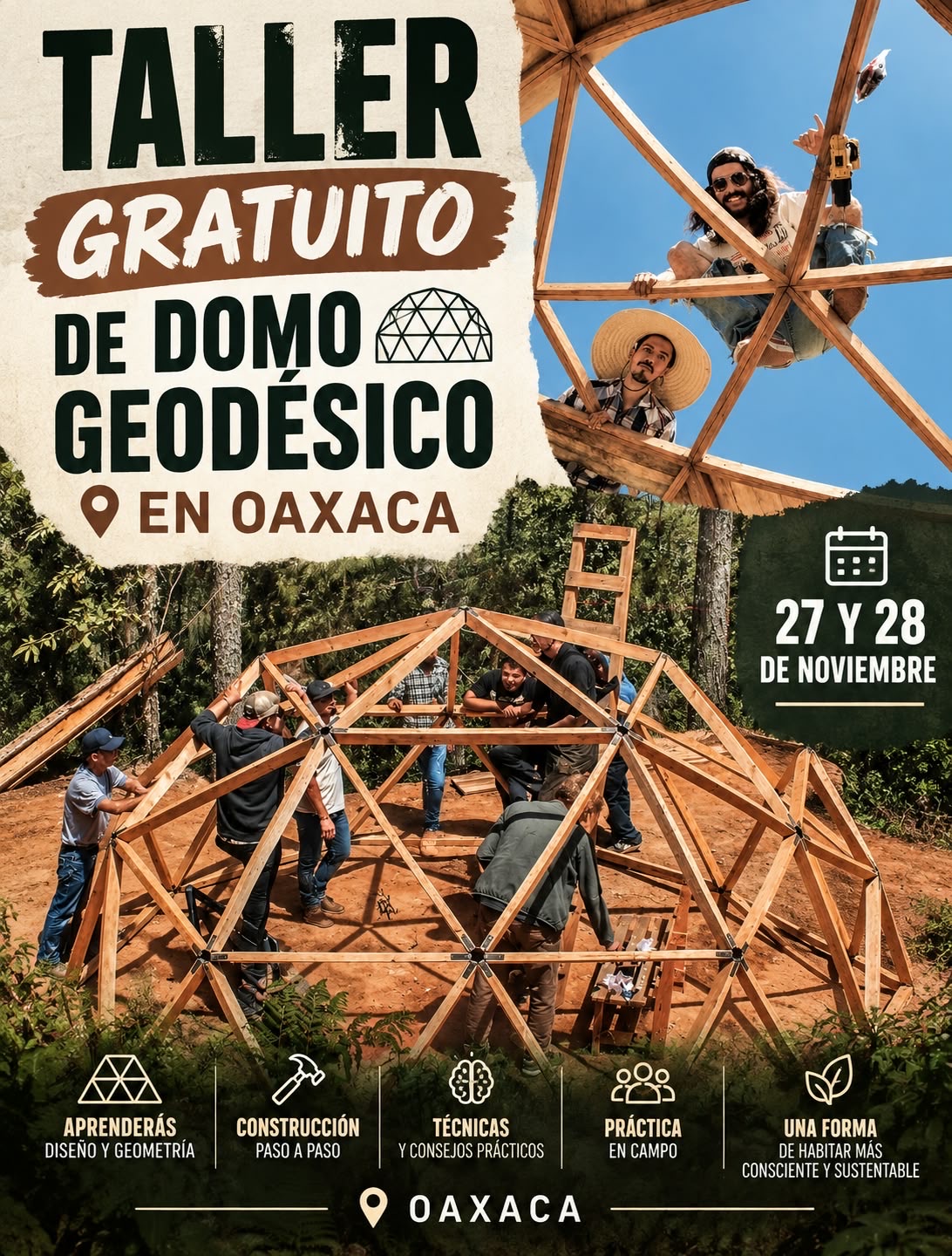 Taller Gratuito de Domo Geodésico — evento en Oaxaca en Oaxaca de Juárez