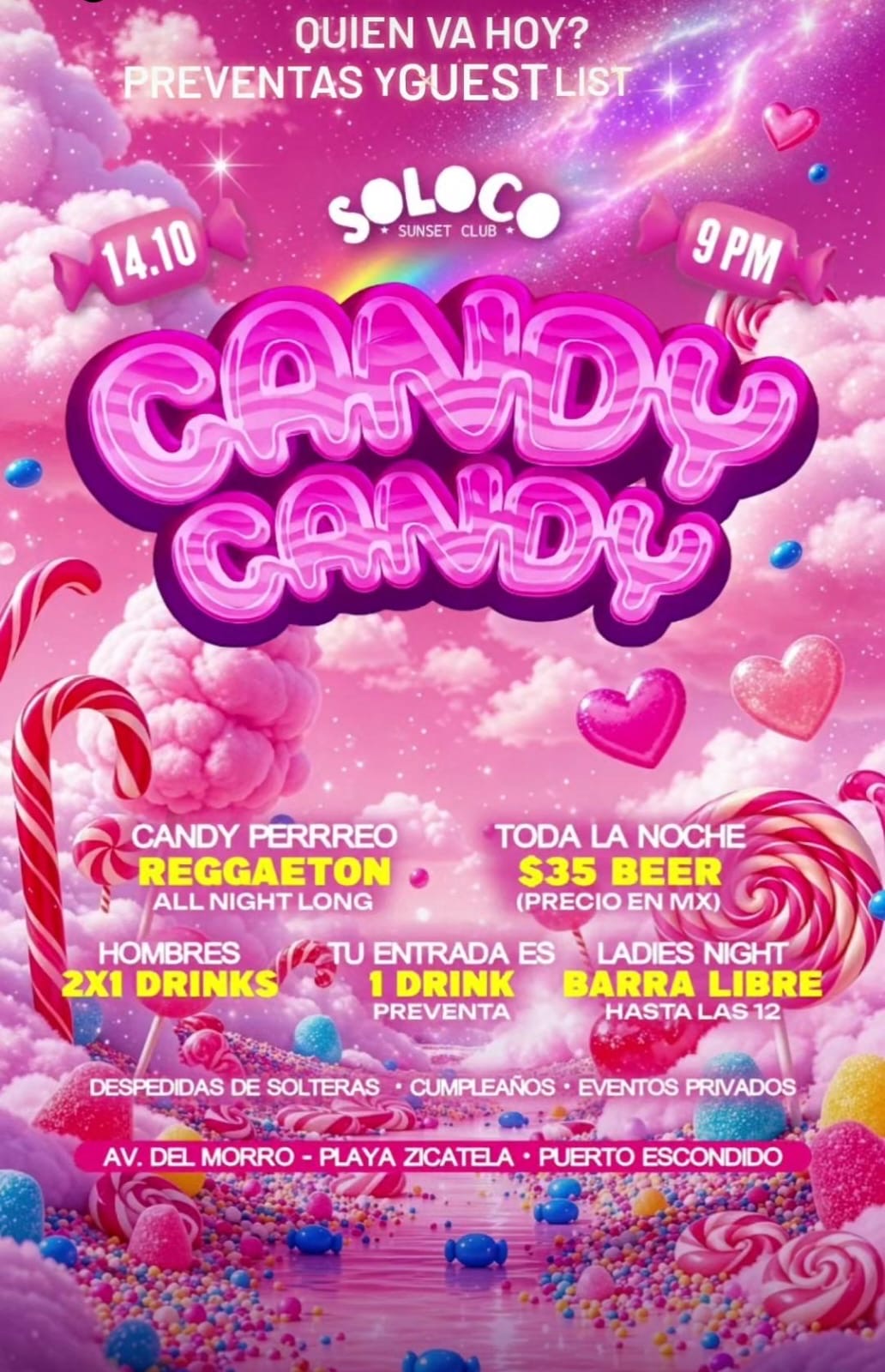 Candy Candy en Soloco Sunset Club — evento en Oaxaca en SoLoco.SunsetClub.Pxm