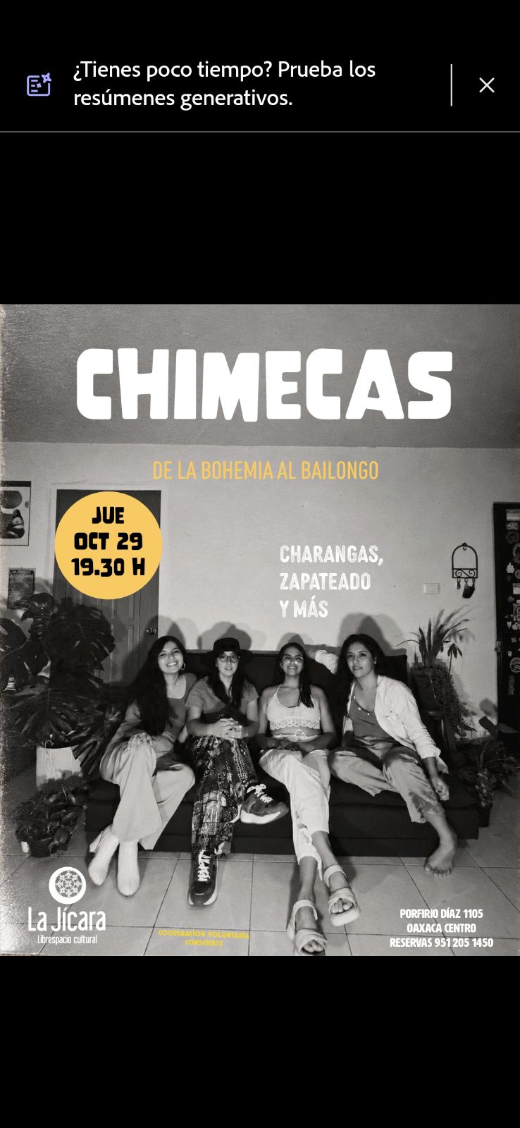 Chimecas: De la bohemia al bailongo — evento en Oaxaca en La Jícara Librespacio Cultural
